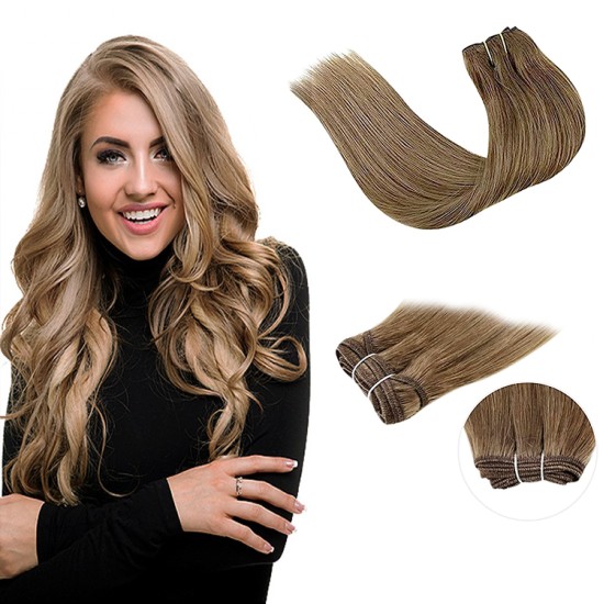 8 ASH BROWN Weft Weave Hair Extensions 120g 20